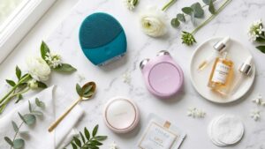 FOREO LUNA BEAR and UFO devices on marble surface — clean beauty technology guide for safe skincare